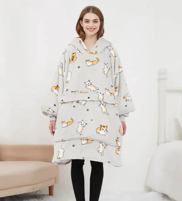 USB Electric Hooded Heating Lazy Blanket